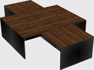 Quad l-shaped office desks