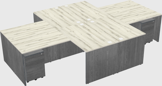 Quad l-shaped office desks