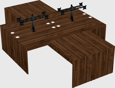 Quad l-shaped office desks