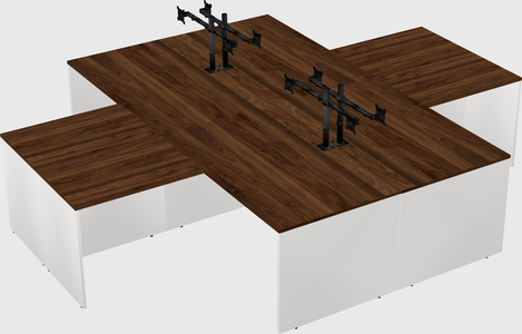 Quad l-shaped office desks