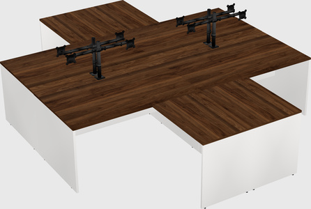 Quad l-shaped office desks