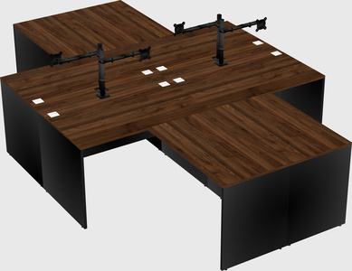 Quad l-shaped office desks