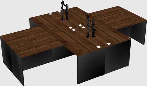 Quad l-shaped office desks