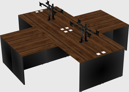 Quad l-shaped office desks