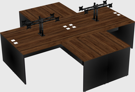 Quad l-shaped office desks