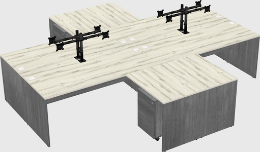 Quad l-shaped office desks