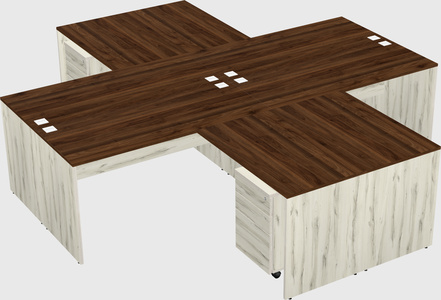 Quad l-shaped office desks