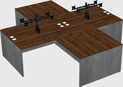 Quad l-shaped office desks