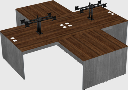 Quad l-shaped office desks