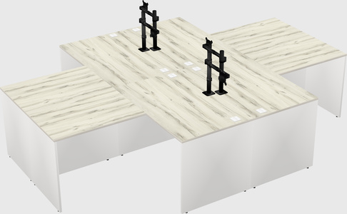 Quad l-shaped office desks