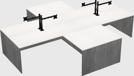 Quad l-shaped office desks