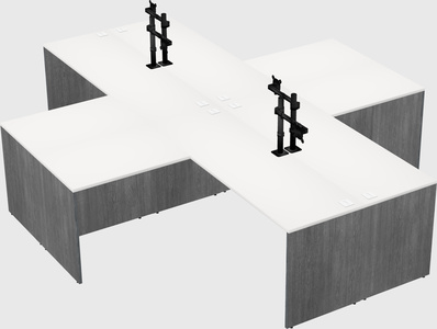 Quad l-shaped office desks