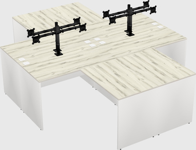 Quad l-shaped office desks