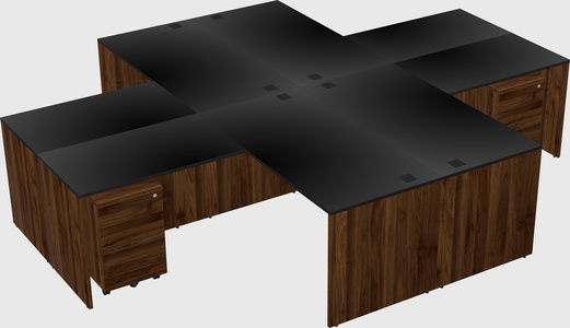Quad l-shaped office desks