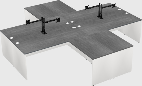 Quad l-shaped office desks