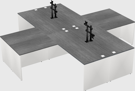 Quad l-shaped office desks