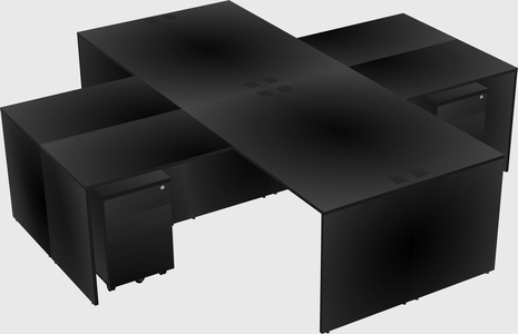 Quad l-shaped office desks