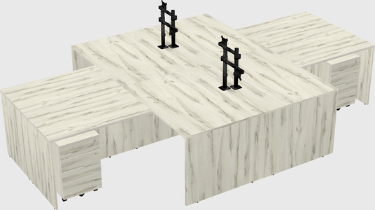 Quad l-shaped office desks