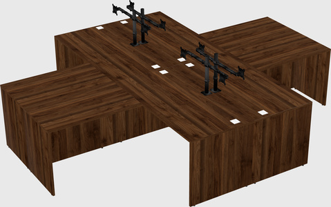 Quad l-shaped office desks