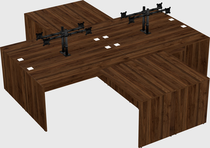 Quad l-shaped office desks