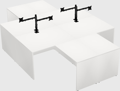 Quad l-shaped office desks