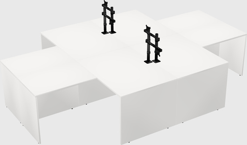 Quad l-shaped office desks