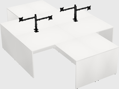Quad l-shaped office desks