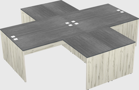 Quad l-shaped office desks