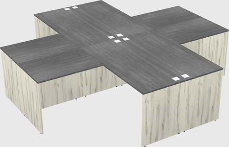Quad l-shaped office desks