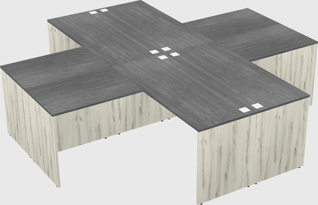Quad l-shaped office desks