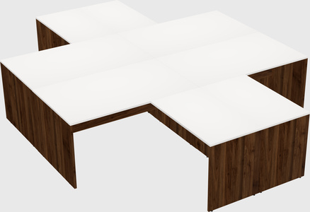 Quad l-shaped office desks