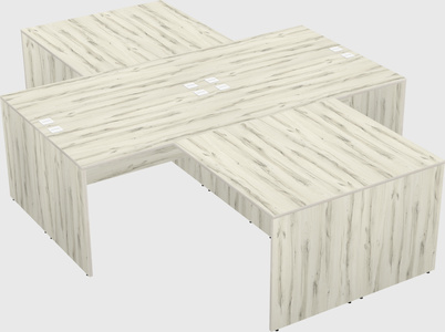 Quad l-shaped office desks