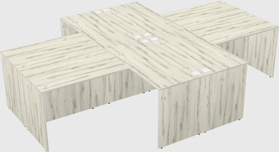 Quad l-shaped office desks