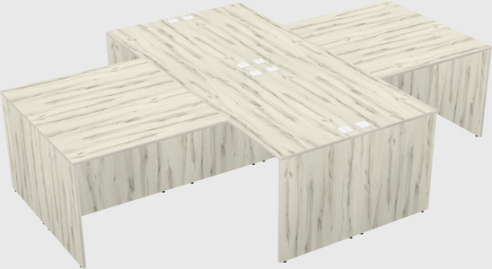 Quad l-shaped office desks