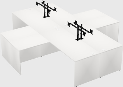 Quad l-shaped office desks