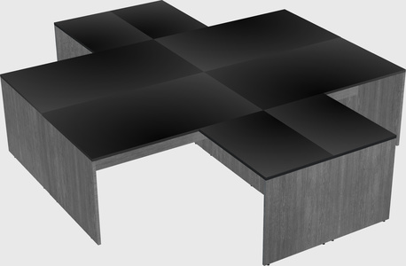 Quad l-shaped office desks