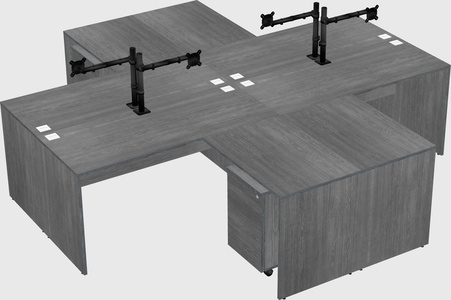 Quad l-shaped office desks