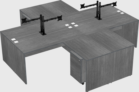 Quad l-shaped office desks