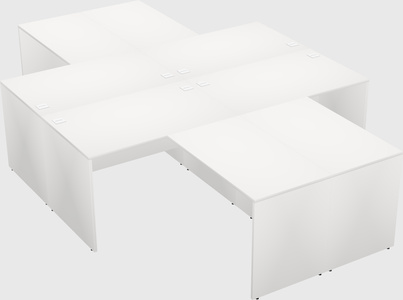 Quad l-shaped office desks