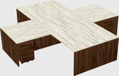 Quad l-shaped office desks