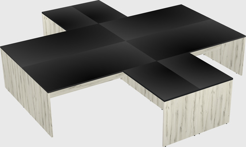 Quad l-shaped office desks
