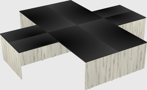 Quad l-shaped office desks