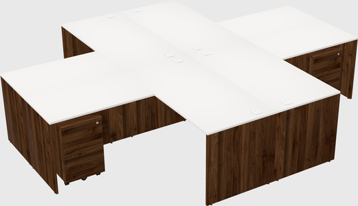 Quad l-shaped office desks