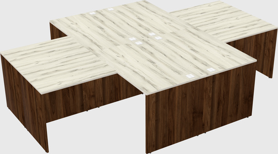 Quad l-shaped office desks