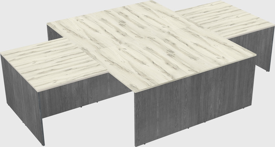 Quad l-shaped office desks