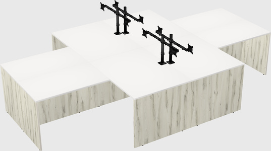 Quad l-shaped office desks