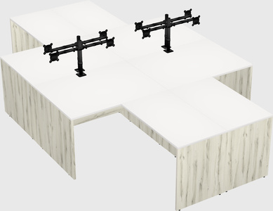 Quad l-shaped office desks