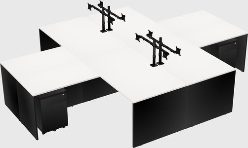 Quad l-shaped office desks