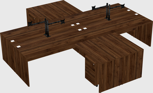 Quad l-shaped office desks