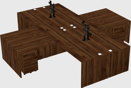 Quad l-shaped office desks